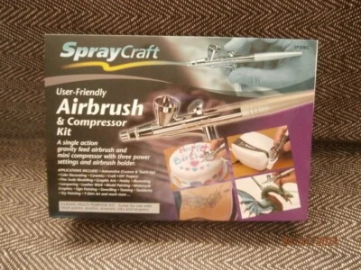 Spraycraft SP30KC Single Action Gravity Feed Brush Set - Airbrush and Compressor - Image 1 of 4