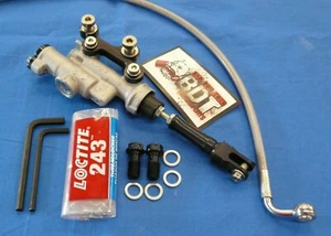 HONDA 85 86 ATC250R ATC 250R REAR BRAKE MASTER CYLINDER CONVERSION BLACK BDT - Foto 1 di 9