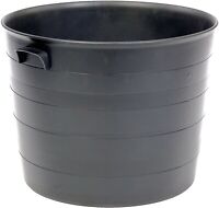 1 x 50cm Half Barrel Style 50 Litre Planter Pot Handles Large Black Tub Plastic