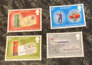 1974 Jersey Centenary of Universal Postal Union unused postage stamp set