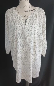 Croft & Barrow Women's Geometric Print Blouse Size 3X Tab Sleeves z85 - Picture 1 of 14