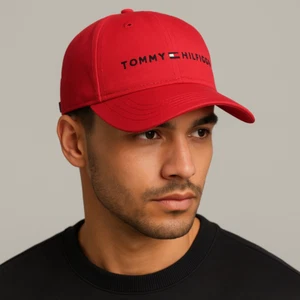 Tommy Hilfiger Men’s Red Strapback Dad Hat – Limited Edition Cap - Picture 1 of 4