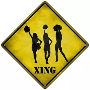 Cheerleader Xing Neuheit Mini Metall Straßenhinweis 8" Kreuz Xing Kreuzung Schild - Bild 1 von 1