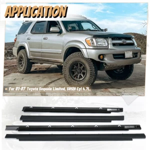 For Toyota 01-07 Sequoia Door Belt Molding Trim Seal Weatherstrip Full Set 4pc - Picture 1 of 12