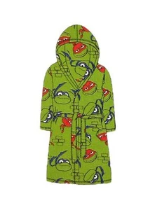 Teenage Mutant Ninja Turtles Raphael and Leo Boys Fleece Hooded Bathrobe, Size 8 - Picture 1 of 2