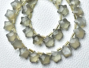 AAA Natural Gray Moonstone Carved Star Shape Beads 8 mm Faceted Gemstone 10 pcs - Picture 1 of 6