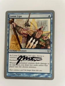 MTG ARTIST PROOF UNHINGED LOOSE LIPS NM SIGNED BY JOHN MATSON BLUE COMMON CARD - Picture 1 of 6