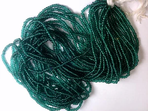 Vtg 1 HANK PINE GREEN TRANSPARENT SEED GLASS BEADS 10/0? 100218y - Picture 1 of 3