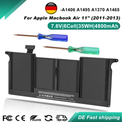 7.6V A1406 A1370 A1465 Akku Für Apple Macbook Air 11" A1495 MC969 2014 2015 2013 - Bild 1 von 4