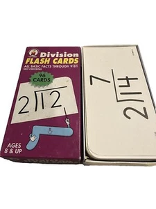 Carson Dellosa Division Flash Cards Basic Facts Through 9 Teaching Math 8 & Up - Picture 1 of 3