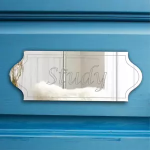 STUDIE Türschild Plakette Beschilderung Acrylspiegel beliebiger Name/Zimmer-Stick oder hängen - Bild 1 von 10