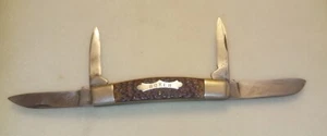 Vintage BOKER USA 5974 Tree Brand Large Congress Pocket Knife Brown Bone Handles - Picture 1 of 14
