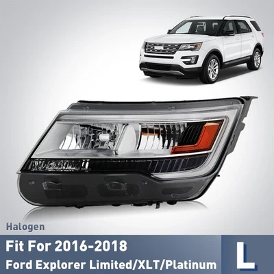 Headlight w/ LED DRL For 2016-2018 Ford Explorer Limited/Platinum/XLT Left Side - Image 1 of 4