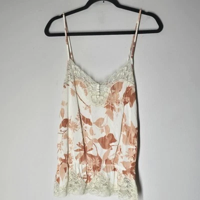 Banana Republic Floral Lace Trim Cami Top Size M Boho Vintage Romantic Fairy - Image 1 of 4