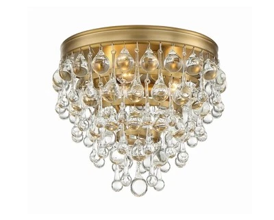 Crystorama Calypso 3 Light Vibrant Flush Mount, Gold - 135-VG Open Box - Image 1 of 4
