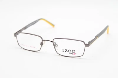 NEW IZOD PFX CV IZX 3802 GUNMETAL GREY YELLOW AUTHENTIC EYEGLASSES 46-17 - Image 1 of 4