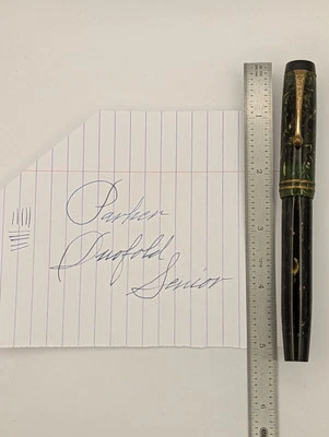 Parker Senior Duofold нефрит перьевая ручка 14k золото новый в коробке восстановлен - Изображение 1 из 4