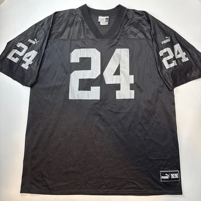 Charles Woodson Oakland Raiders 球衣彪马男式 2XL 码黑色银色 — 第 1/4 张图片