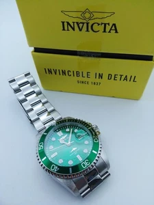 Invicta Herren-Taucheruhr Pro Diver, Silber/Grün, 43 mm - Bild 1 von 3