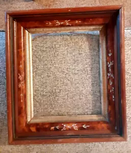 Antiguo marco de madera victoriano 14 3/4" x 16 1/2" con vidrio - Imagen 1 de 5