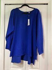 T Tahari Size 3X Royal Blue Sweater With Socks Long Sleeve Length 30/34” #1401