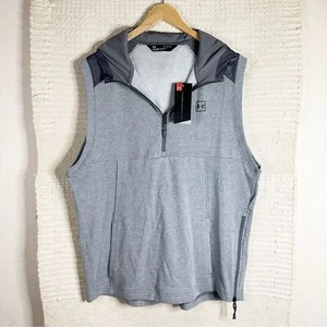 UNDER ARMOUR Herren Sweatshirt grau ThreadBorne Kapuze Half Zip ärmellos XL NEU - Bild 1 von 6
