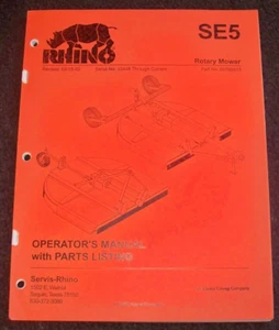 Rhino SE5 Rotary Mower / Cutter Operators & Parts Manual ORIGINAL! 3/02 - Picture 1 of 1