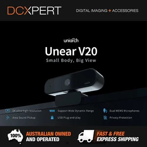 UNIARCH UNEAR V20 2K WEBCAM WITH DUAL MICROPHONES (UNV-V20) - Picture 1 of 6
