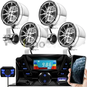 Sistema de audio estéreo MP3 ATV UTV inalámbrico para motocicleta Bluetooth 4 altavoces - Imagen 1 de 11