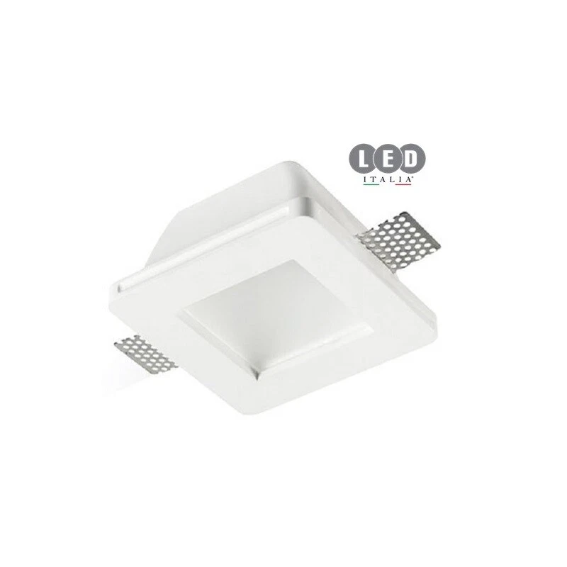 Faretto in Gesso Ceramico a scomparsa CON VETRO per cartongesso Led GU10  Molla  - Immagine 1 di 3