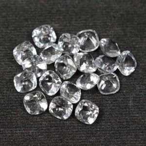 Calibrated White Topaz Cushion Faceted Cut 10x10mm To 15x15mm Natural Gemstone - Imagen 1 de 6