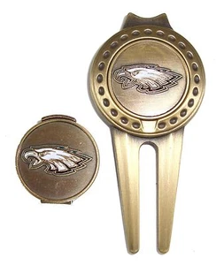 Philadelphia Eagles Hat Clip & Divot Tool with Golf Ball Marker Combo - Picture 1 of 4