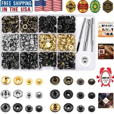 Versátil juego de sujetadores a presión de cuero de 120 piezas en 6 colores retro y herramientas Setter Foto 1 de 4