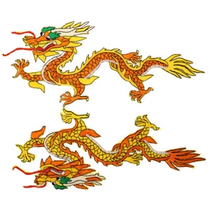 Large Dragon Applique Embroidered Iron On Patch Badge Fabric DIY Jacket Coat - Picture 1 of 30