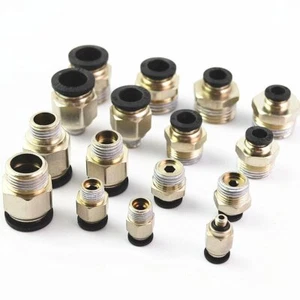 5Pcs Boutique Pneumatic BSP Male Thread  Push In Joint Brass Air Hose Fittings - Picture 1 of 5