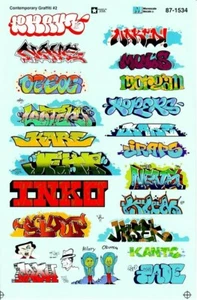 HO 1:87 Microscale 87-1534 Contemporary Graffiti #2 Decals - Picture 1 of 1