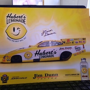 JIM DUNN AUTOGRAPHED HERO CARD 8X10 HUBERTS LEMONADE     DRAG RACING  PHOTO