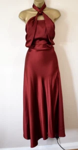 NEW £288 REISS Lorena Sexy Satin Maxi Dress UK 10 Halter Backless Wedding Races - Picture 1 of 11