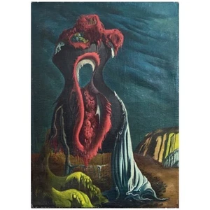 August Casciano - Surrealistische Landschaft, signiert (1937, Öl auf Leinwand) / Max Ernst - Bild 1 von 8