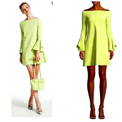 全新带标签 Chiara Boni Berit 露肩女式鸡尾酒礼服 6 码零售价 789 美元 — 第 1/4 张图片