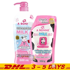 A Bonne Hokkaido Milk Lotion 500ml + Spa Milk Salt Moisturizing 350g Bundle Pack - Picture 1 of 1