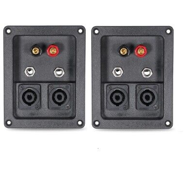 2 ABS Jack Plate W/Dual SpeakON NL4 & 1/4  Connector For PA Speaker Cabinet 5x4  • 22.99€