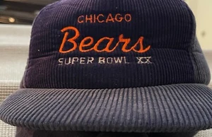Chicago Bears Super Bowl XX Corduroy Cap - Rare Vintage Pre-Victory Merchandise - Picture 1 of 9