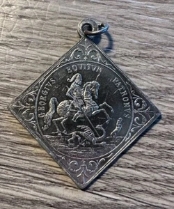 Rare médaille religieuse ancienne XIXeme « Saint Georges » - Métal - Picture 1 of 2