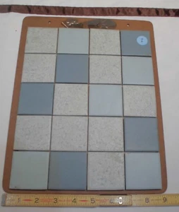 Vintage Ceramic Tile *Continental Co.* 1950's Sample colors on masonite board I - Picture 1 of 7