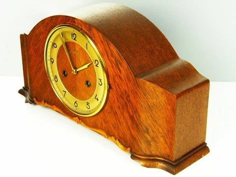 JUNGHANS PURE  ART DECO  CHIMING MANTEL CLOCK  BLACK FOREST GERMANY Cover