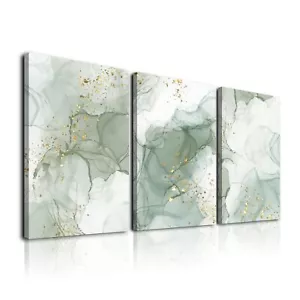Sage Green Wall Art Set of 3,Abstract Green Wall Decor Living RoomMinimalist Mod - Picture 1 of 7