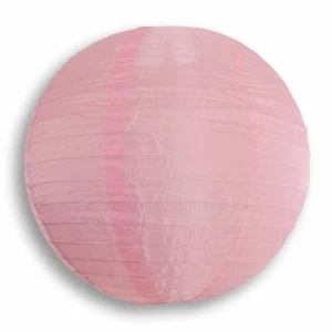 10" Pink Shimmering Nylon Lantern, Even Ribbing, Durable, Hanging - Picture 1 of 3
