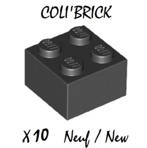 Lego 3003 - 10x Briques / Brick 2x2 - Noir / Black - 6223 35275 New Neuf - Photo 1/1