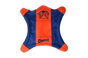 Dog's Spinning Toy Flying Squirrel Medium 10" x 10" Blue Orange Fetching Game - Picture 1 of 9